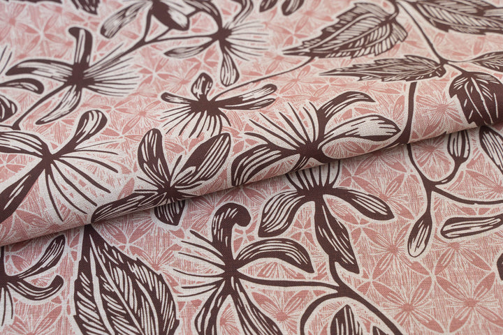Clematis in Earth & Rose on Oatmeal Midweight