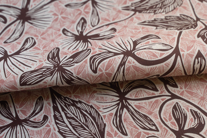 Clematis in Earth & Rose on Oatmeal Midweight