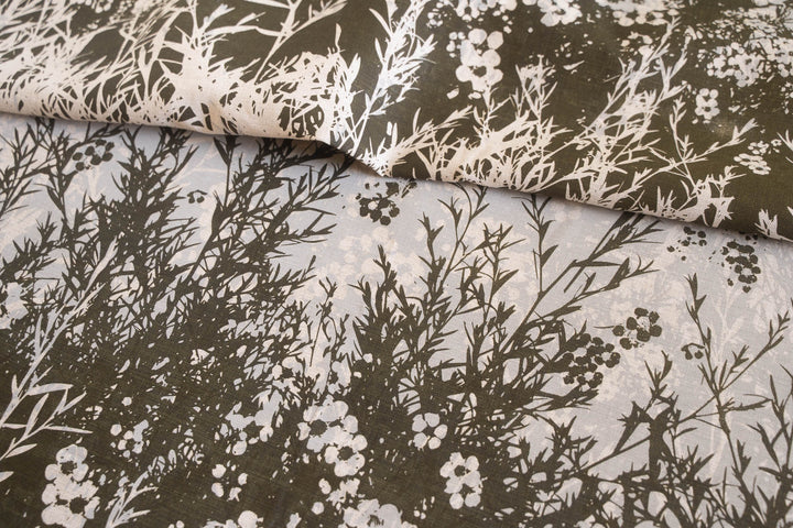 Tea Tree in Olive and Storm on Oatmeal Midweight
