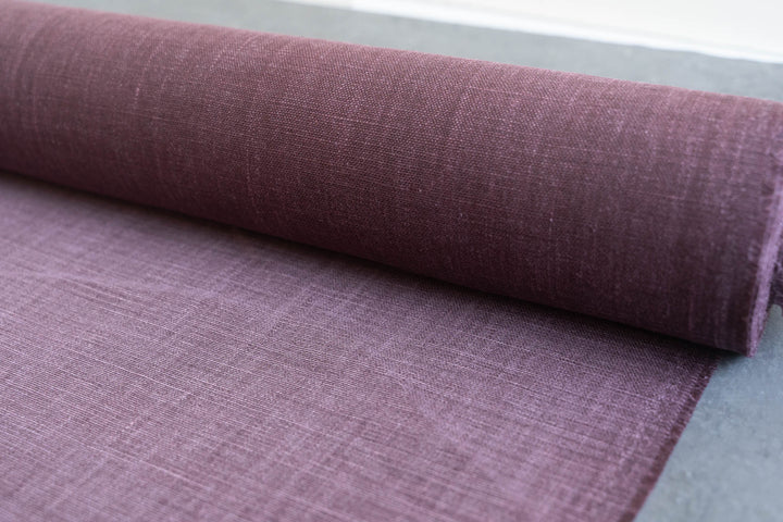 Plum Heavyweight Washed Linen