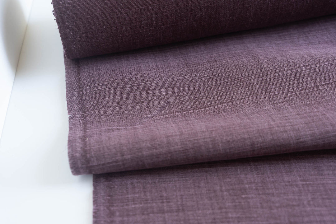 Plum Heavyweight Washed Linen