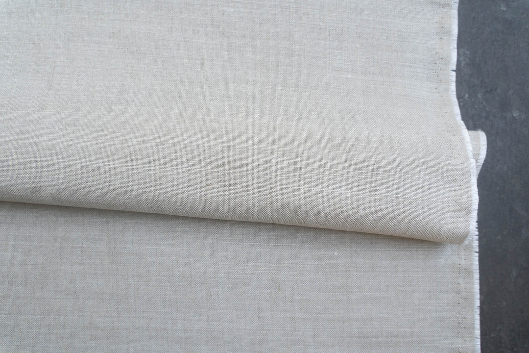 Oatmeal Linen Color Oatmeal Midweight Eco-Linen | Hand Printed Sustainable Fabric – Ink ...