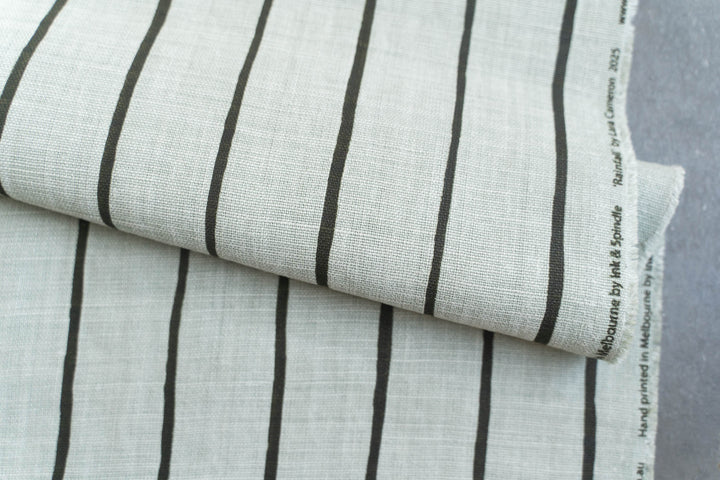 Rainfall Stripe in Olive on Mint Heavyweight