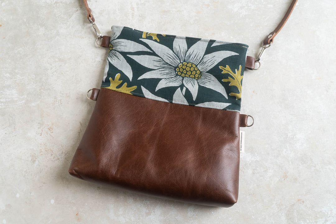 Foldover Bag - Flannel Flower in Rainforest on Mint