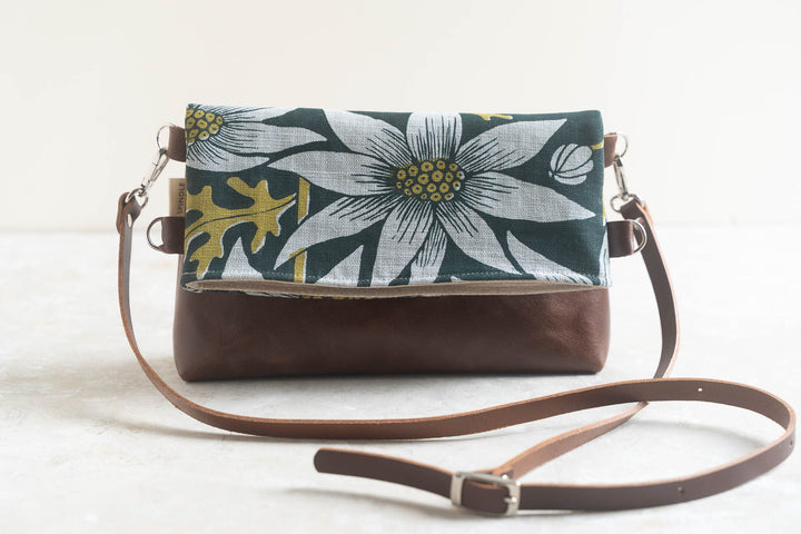 Foldover Bag - Flannel Flower in Rainforest on Mint