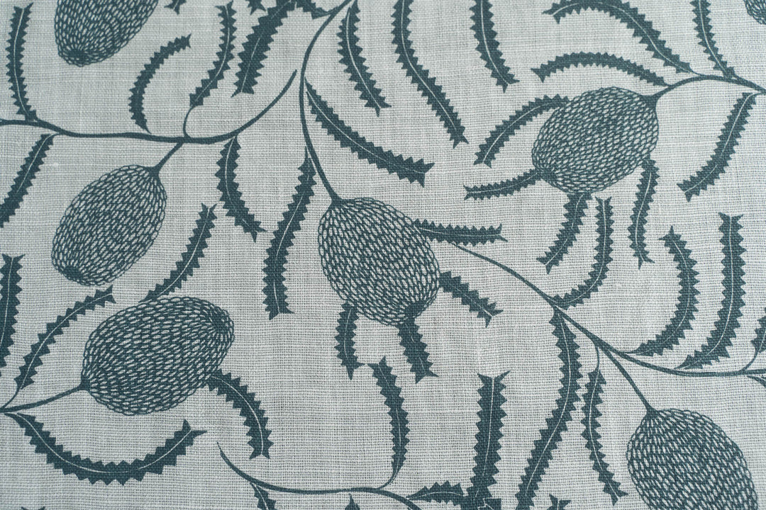 Sawtooth Banksia in Slate on Mint Heavyweight