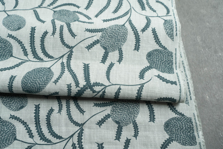 Sawtooth Banksia in Slate on Mint Heavyweight