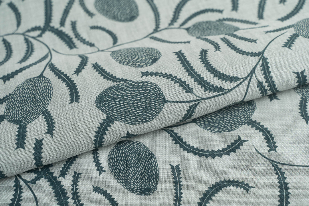 Sawtooth Banksia in Slate on Mint Heavyweight