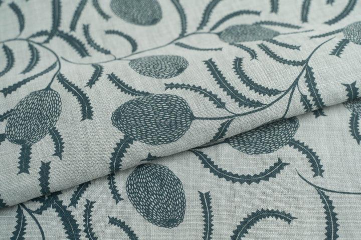 Sawtooth Banksia in Slate on Mint Heavyweight