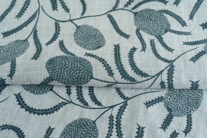 Sawtooth Banksia in Slate on Mint Heavyweight