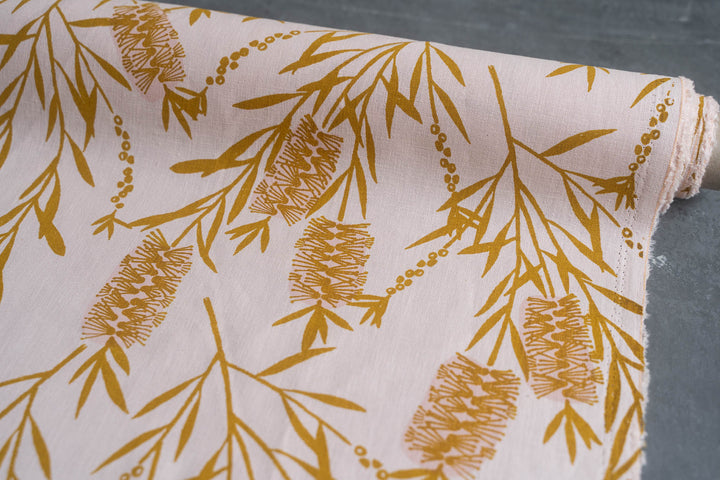 Bottlebrush in Yellow Ochre on Blush Midweight