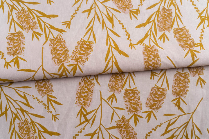 Bottlebrush in Yellow Ochre on Blush Midweight