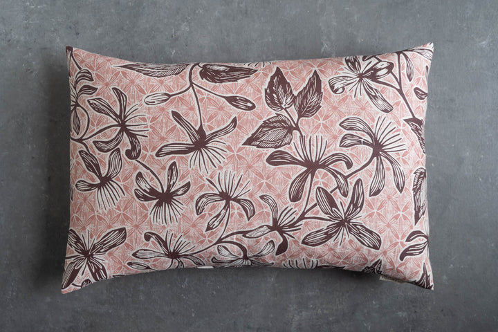 Rectangle Cushion - Clematis in Earth & Rose