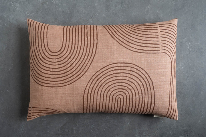 Rectangle Cushion - Riverbend in Brown Ochre on Spice