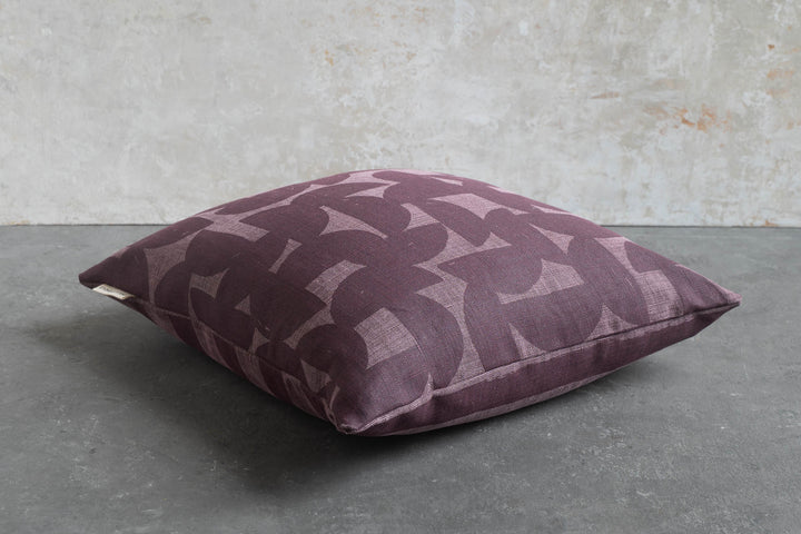 Cushion - Stoneware & Horizon Stripe in Plum
