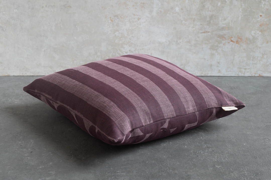 Cushion - Stoneware & Horizon Stripe in Plum