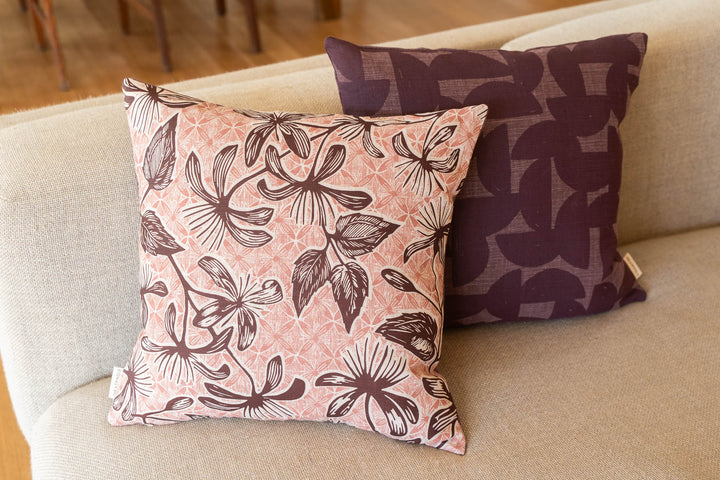 Cushion - Clematis in Earth & Rose