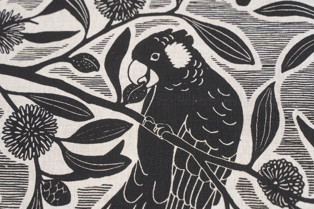 Black Cockatoo in Coal on Oatmeal Midweight