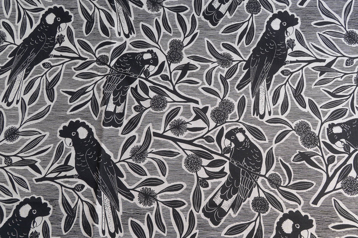 Black Cockatoo in Coal on Oatmeal Midweight