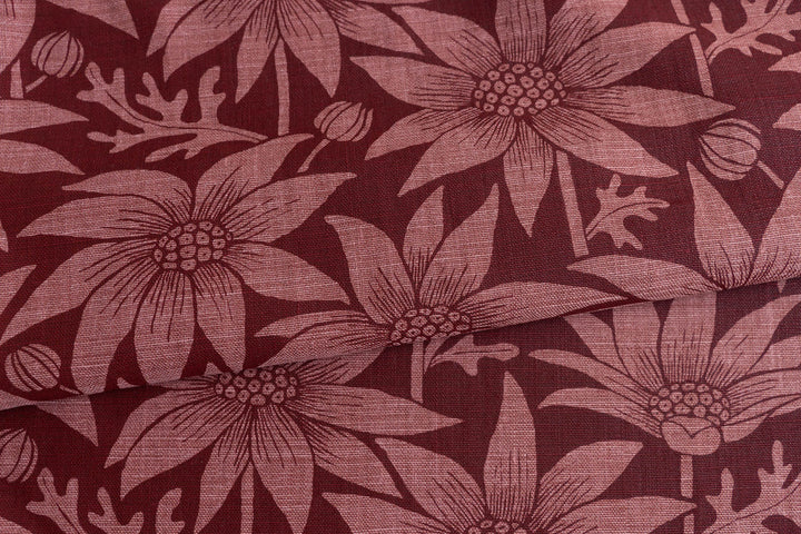 Flannel Flower in Deep Red on Rust Heavyweight