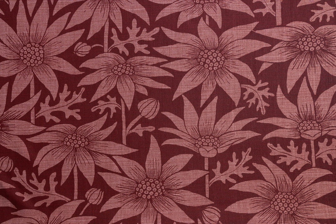 Flannel Flower in Deep Red on Rust Heavyweight