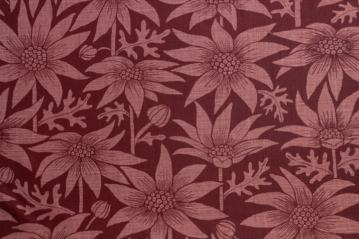 Flannel Flower in Deep Red on Rust Heavyweight