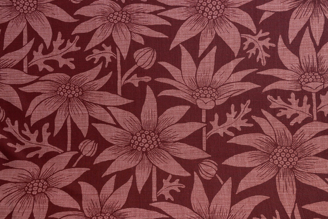 Flannel Flower in Deep Red on Rust Heavyweight