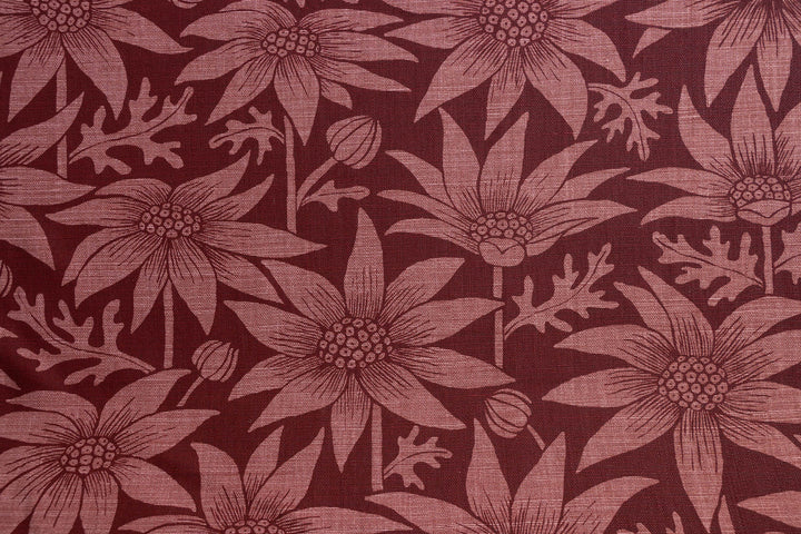 Flannel Flower in Deep Red on Rust Heavyweight