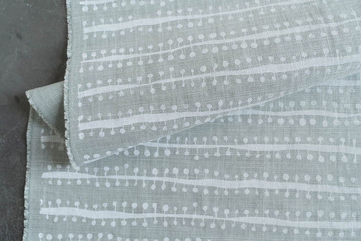 Buds in Soft White on Mint Heavyweight