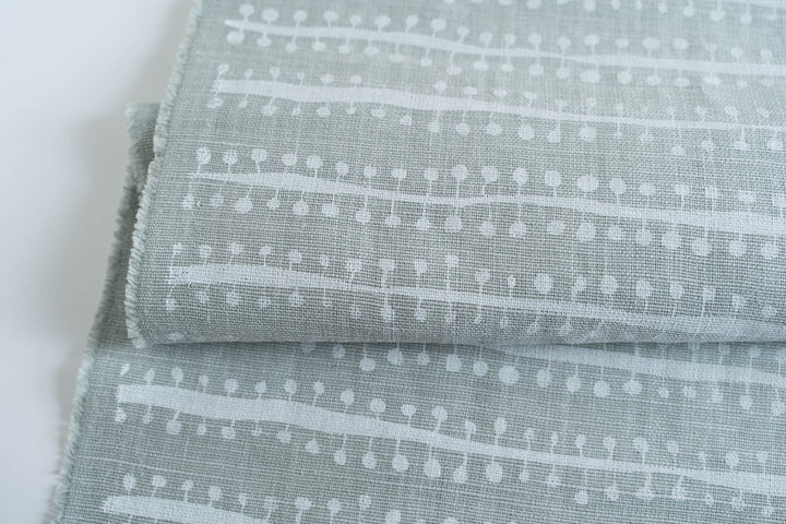 Buds in Soft White on Mint Heavyweight