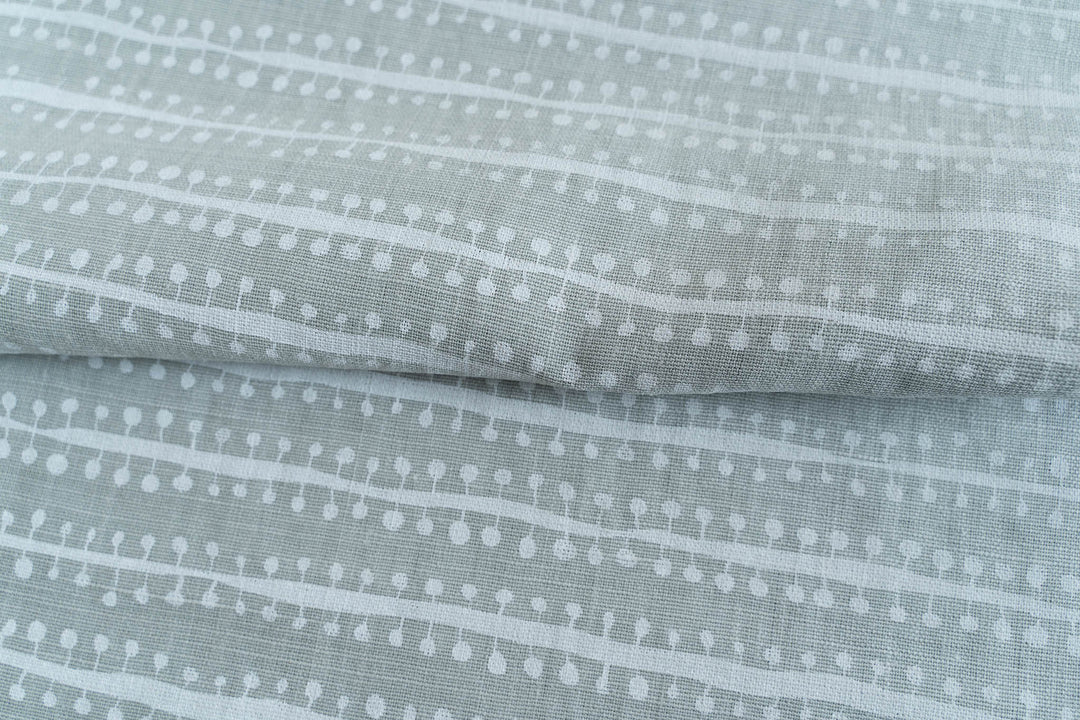 Buds in Soft White on Mint Heavyweight