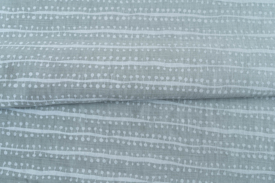 Buds in Soft White on Mint Heavyweight
