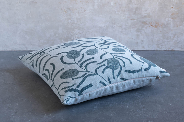 Cushion - Sawtooth Banksia in Slate with Buds
