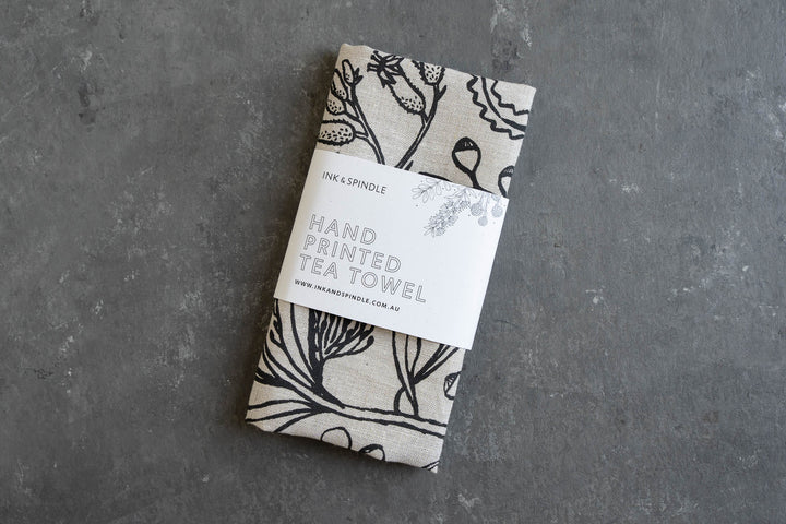 hand screen printed linen homewares – botanica design – australian made