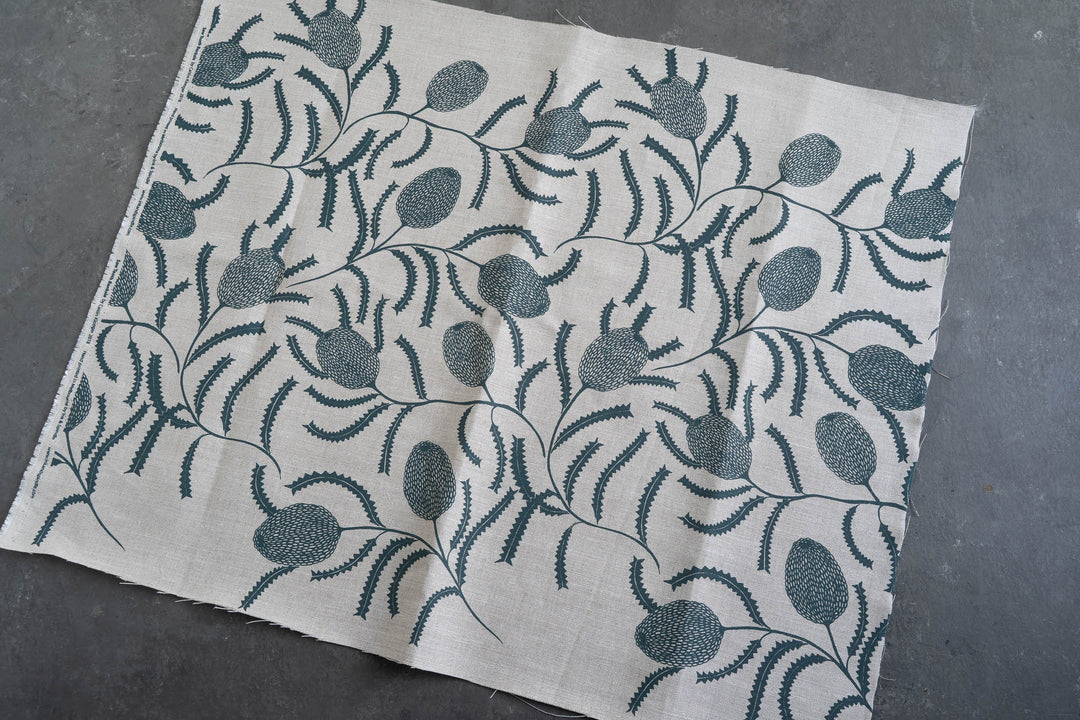 Remnant - Sawtooth Banksia in Slate on Oatmeal