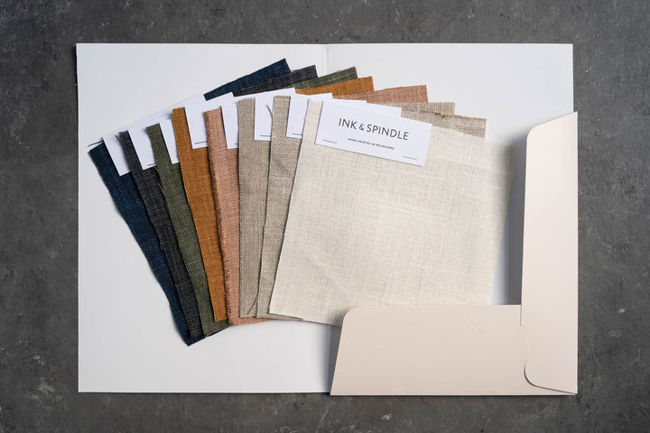hand screen printed linen textile – australian made