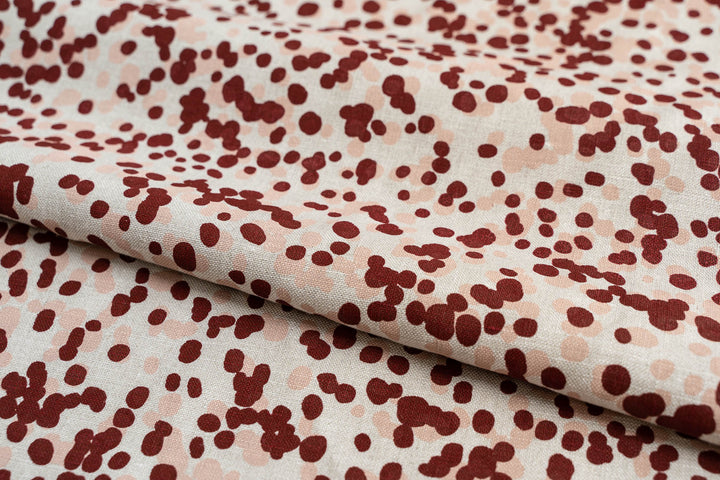 hand screen printed linen yardage – spotted-quoll design – australian made