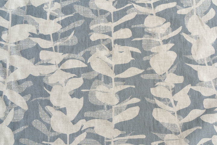 hand screen printed linen yardage – eucalyptus design – australian made