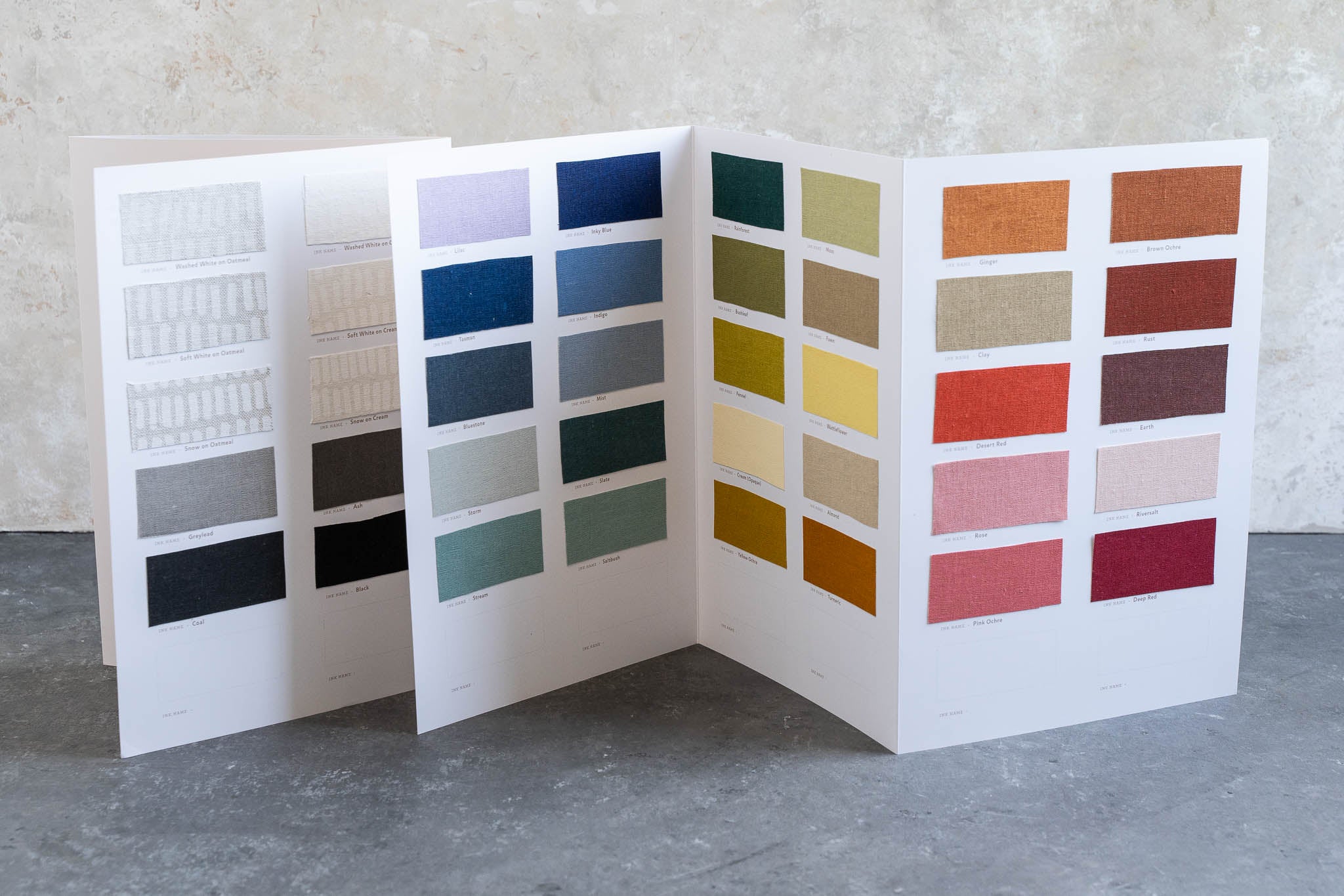 Color Sample Folder Colour swatch folder | Hand Printed Sustainable Fabric – Ink & Spindle