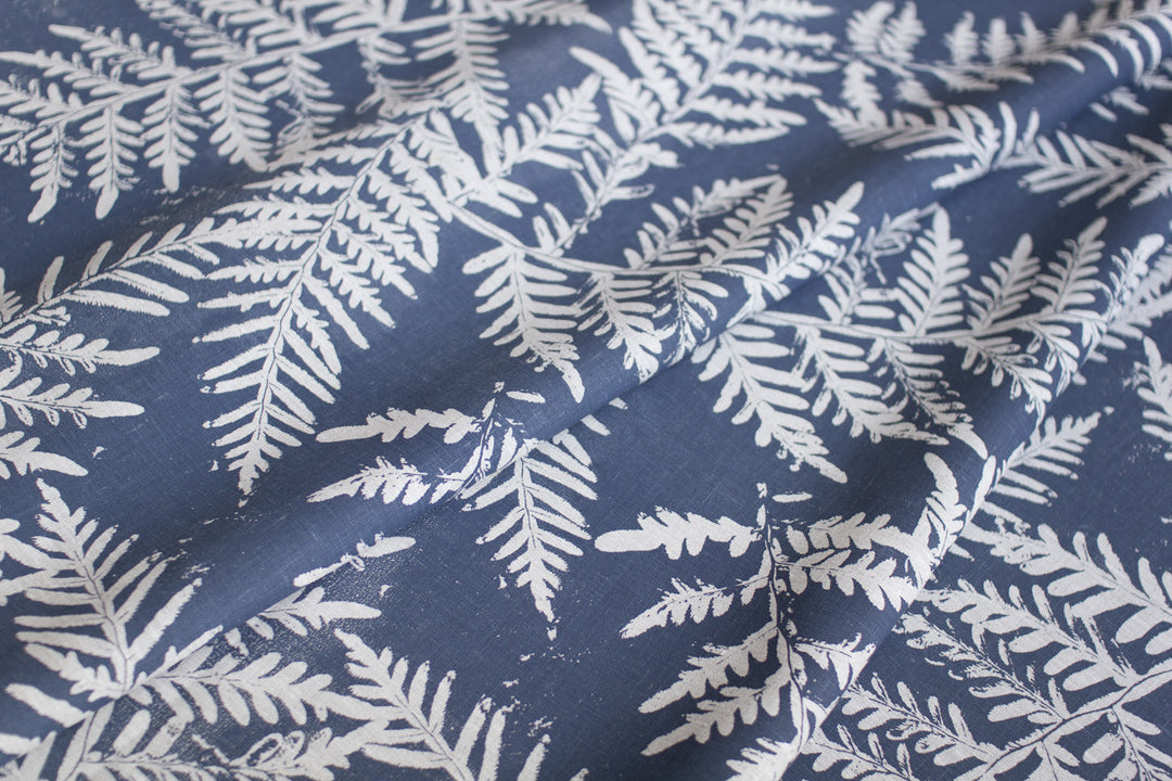 hand screen printed linen yardage – bracken design – australian made