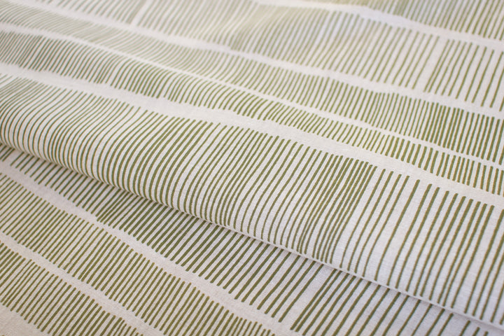 hand screen printed linen yardage – sticks design – australian made