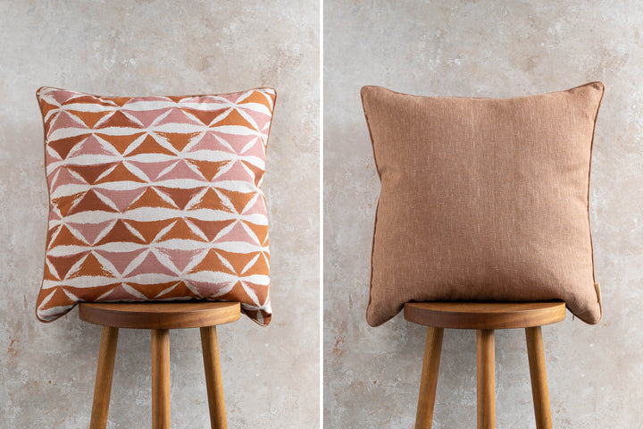 hand screen printed linen square cushion – sheoak design – australian made